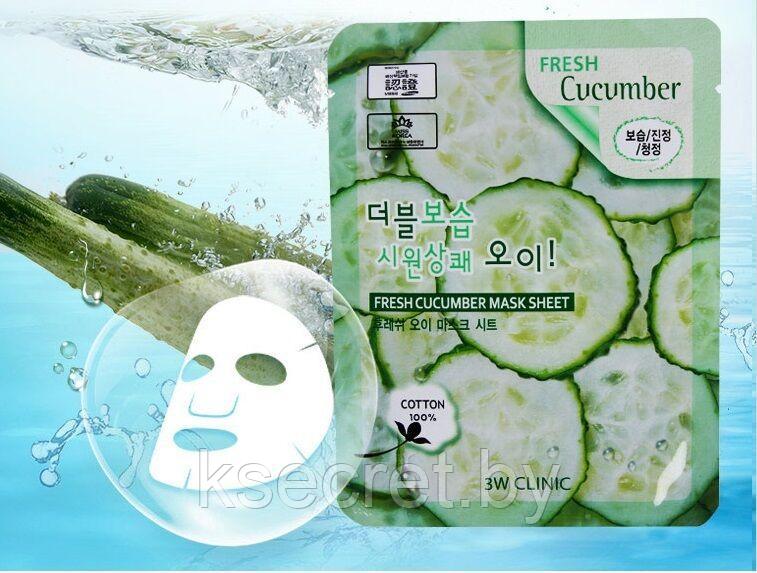 [3W CLINIC] Тканевая маска для лица ОГУРЕЦ Fresh Cucumber Mask Sheet - фото 1 - id-p157295990