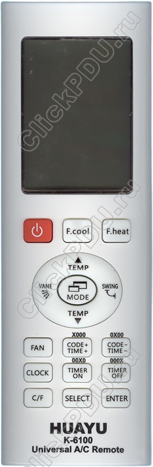 Huayu K-6100 для кондиционеров Universal A/C Remote (серия HAR085) - фото 1 - id-p157324202