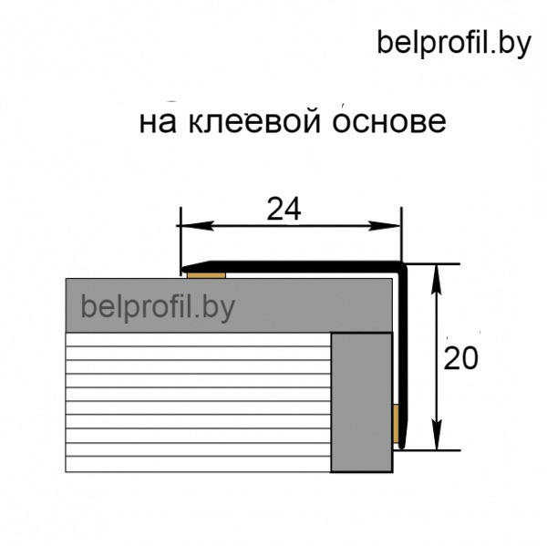 Уголок алюминиевый 24х20,"МОККО", длина- 90 см - фото 3 - id-p157334398