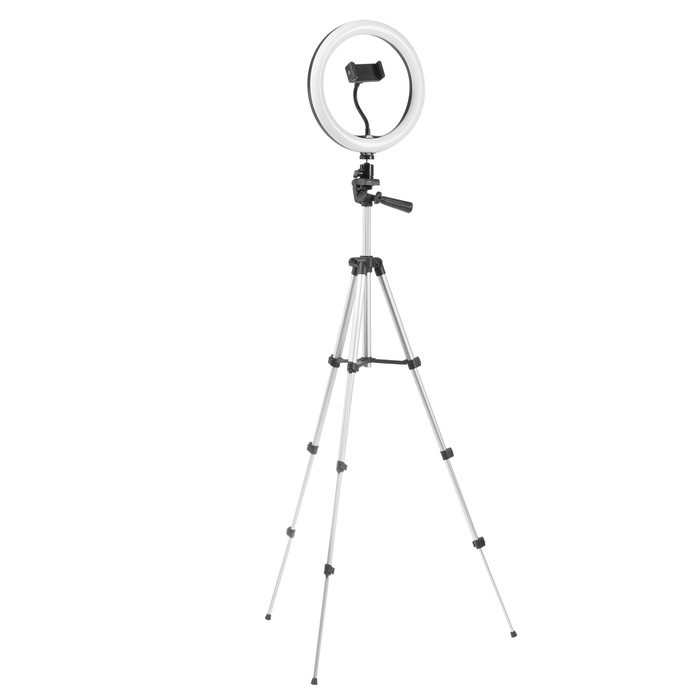 Светодиодная кольцевая лампа на штативе LuazON SNP099, 10" (26 см), 20 Вт, штатив 34-108 см - фото 10 - id-p157376605
