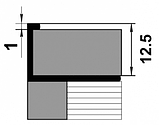 Профиль L-образный окантовочный для плитки ПК 01-12 алюминий без покрытия до 12,5мм длина 2700мм, фото 2