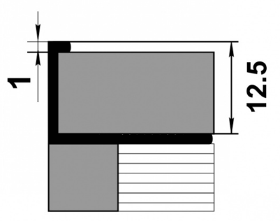 Профиль L-образный окантовочный для плитки ПК 01-12 алюминий без покрытия до 12,5мм длина 2700мм - фото 2 - id-p157393054