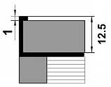 Профиль L-образный окантовочный для плитки ПК 01-12 шампань люкс до 12,5мм длина 2700мм, фото 2
