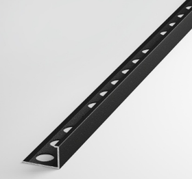Профиль L-образный окантовочный для плитки ПК 01-12 чёрный люкс до 12,5мм длина 2700мм
