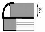 Профиль окантовочный полукруглый ПК 03-12 серебро люкс до 12мм длина 2700мм, фото 2