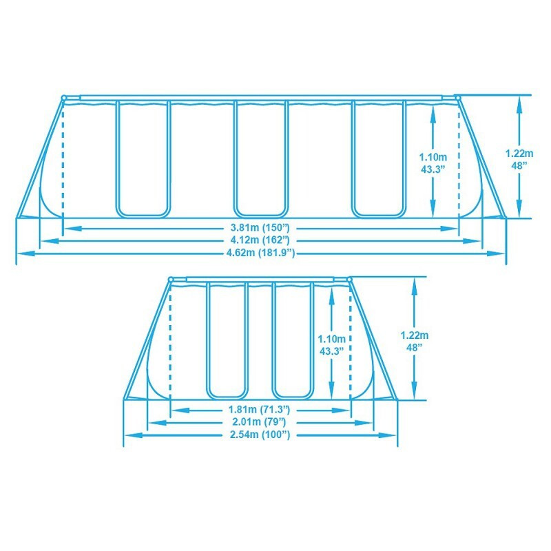 Каркасный прямоугольный бассейн Bestway 56456 (412х201х122 см) с картриджным фильтром и лестницей - фото 6 - id-p157393343
