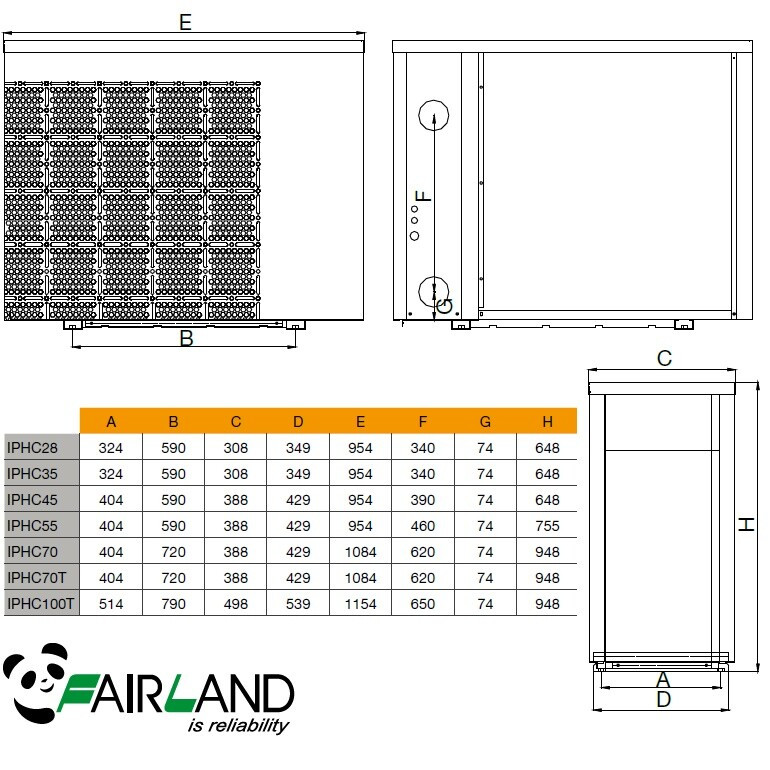 Тепловой инверторный насос Fairland IPHCR100T (35.8 кВт) - фото 3 - id-p157394340