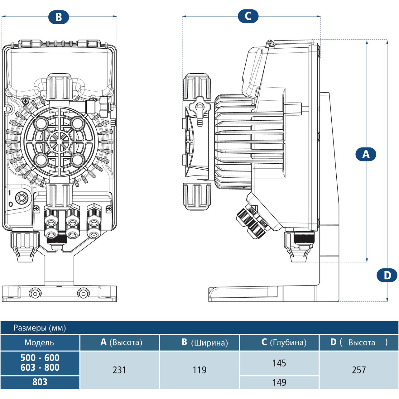 Мембранный дозирующий насос Aquaviva TPR803 Smart Plus pH/Rх 0.1-54 л/ч - фото 3 - id-p157394354