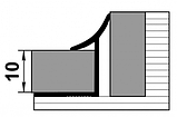 Профиль окантовочный внутренний ПК 06 серебро люкс до 10мм длина 2700мм, фото 2