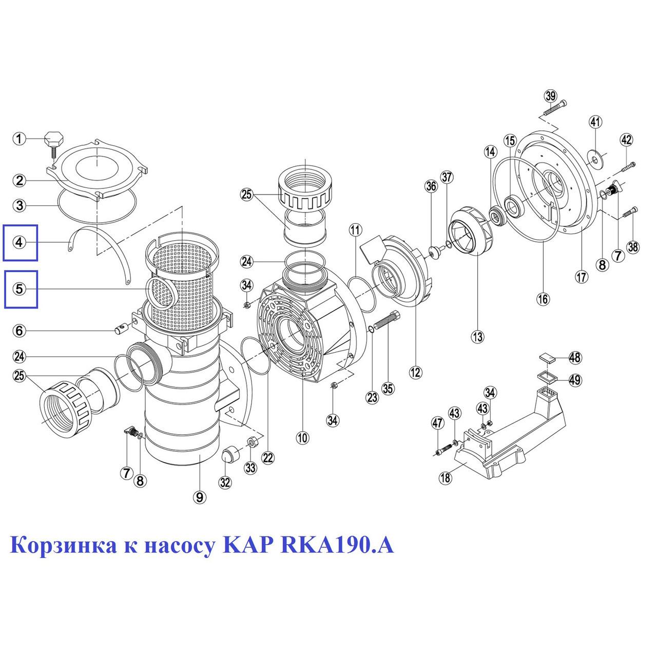 Корзина насоса KAP - RKA 190.A/ RBH0003.05R (RPUM0005.06R) - фото 2 - id-p157393660