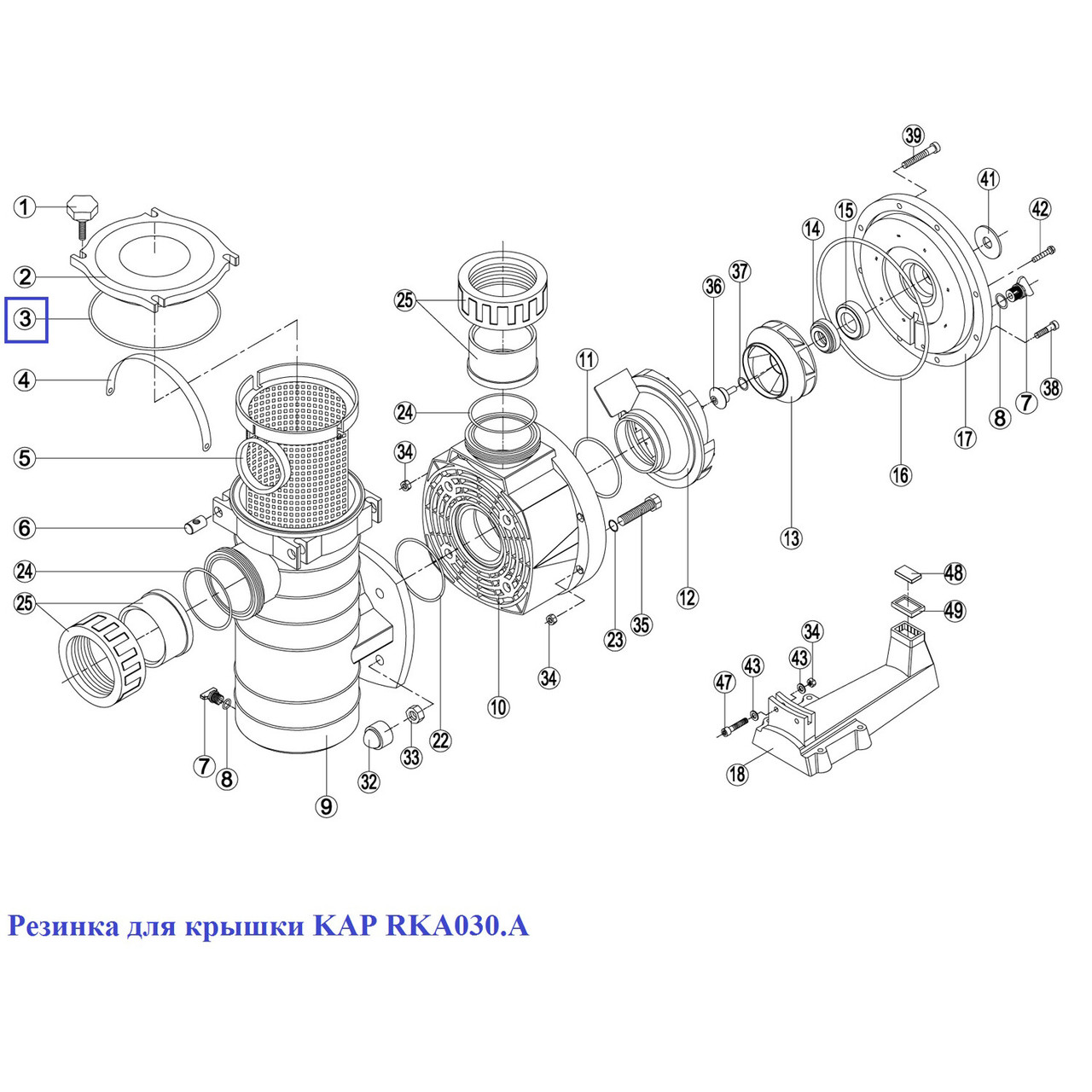 Прокладка-кольцо крышки префильтра насоса Kripsol KAP - RKA 030.A/RBH0011.05R - фото 2 - id-p157393672