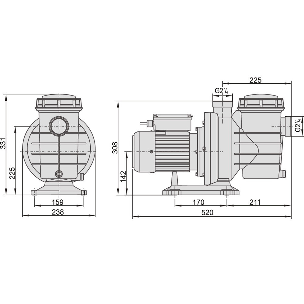 Насос Aquaviva LX SWIM035M (220В, 6 м3/ч, 0.75HP) - фото 3 - id-p157394608