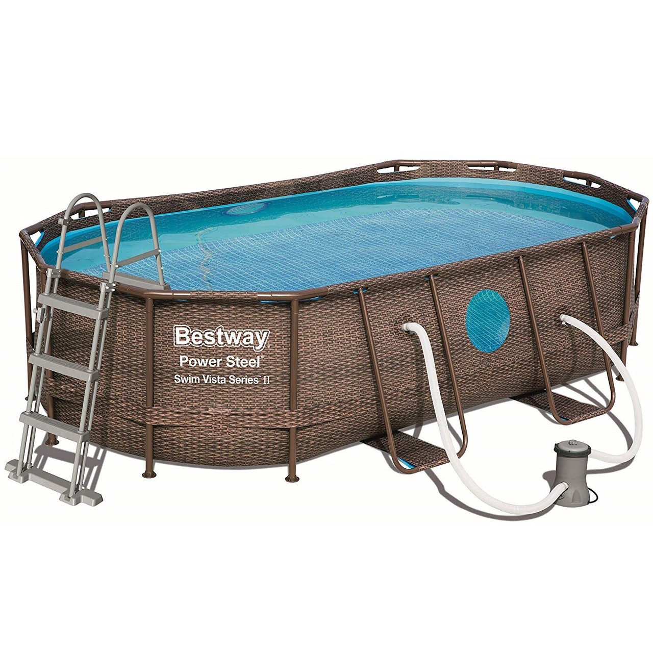 Каркасный бассейн Bestway Ротанг 56716 (549х274х122 см) с картриджным фильтром, лестницей и тентом