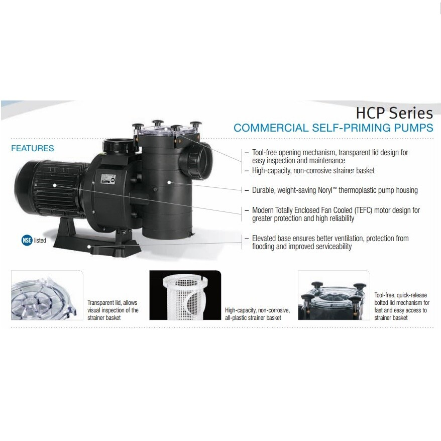 Насос Hayward HCP38303E1 KAP300 T1.B (380В, 48 м3/ч, 3HP) - фото 4 - id-p157394638