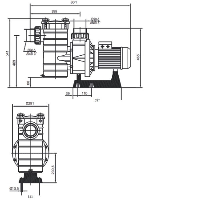 Насос Hayward HCP38453E1 KAP450 T1.B (380В, 66 м3/ч, 4.5HP) - фото 2 - id-p157394639