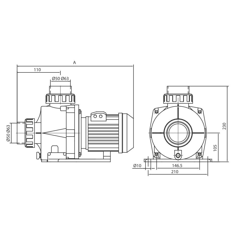 Насос Hayward HCP09101E KNG100 M.B(220В, 15.9 м3/ч, 1HP) - фото 2 - id-p157394644