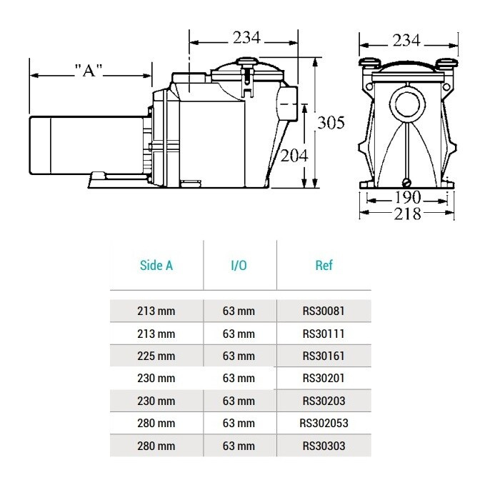 Насос Hayward RS II RS30081 (220В, 12.5 м3/ч, 0.8HP) - фото 2 - id-p157394678