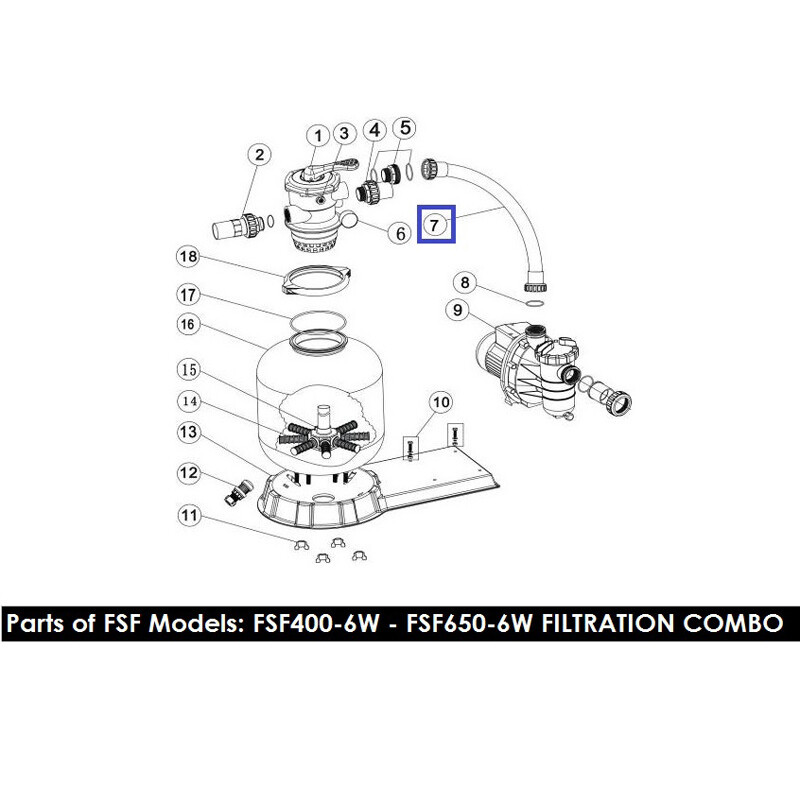 Шланг подключения фильтрационной установки Aquaviva с муфтами FSF450 89032201 - фото 2 - id-p157394845