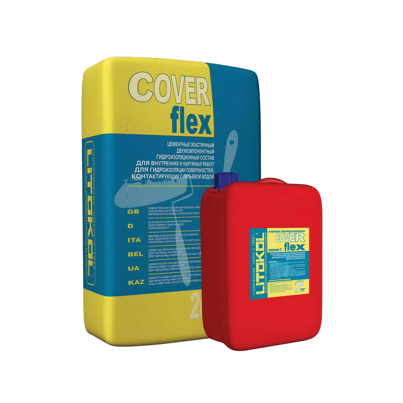 Гидроизоляция COVERFLEX (А+B) сухой компонент A (мешок) 20 кг - фото 2 - id-p157397036