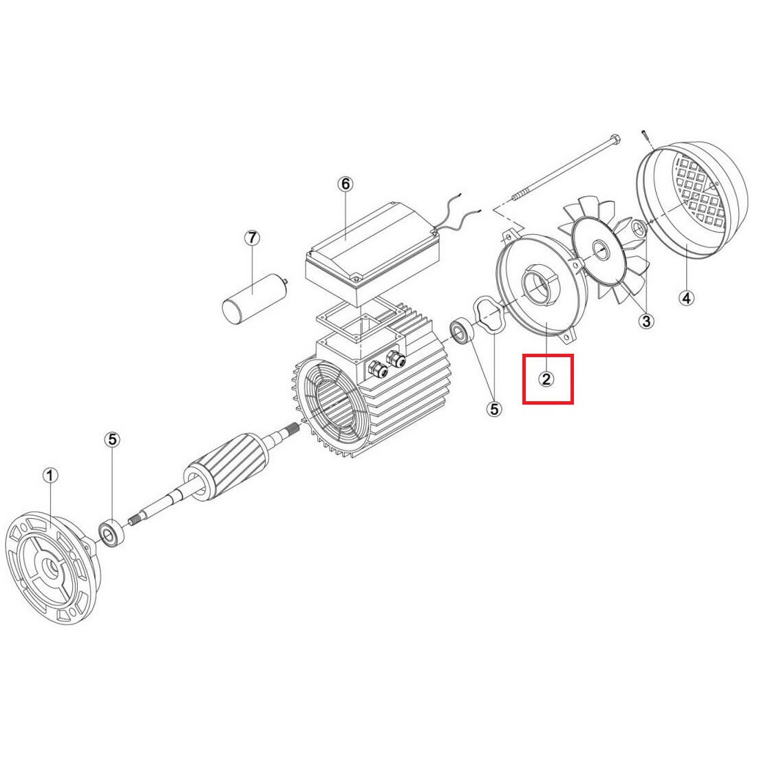 Крышка задняя эл.двиг насоса Kripsol (MEC 63) M3 (RBM1020.13R) - фото 2 - id-p157394029