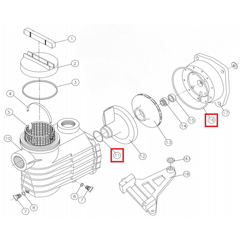 Резиновый уплотнитель диффузора-фланца для насосов Kripsol TT/BCD (1 шт.) - фото 1 - id-p157394037