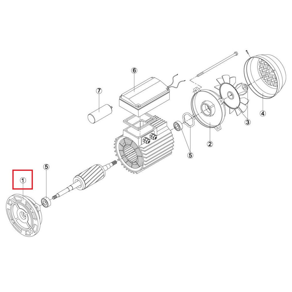 Передний фланец электродвигателя насоса Fiberpool BCP/BC/BCPG/BCG/BTP (MEC 112) - фото 2 - id-p157394042