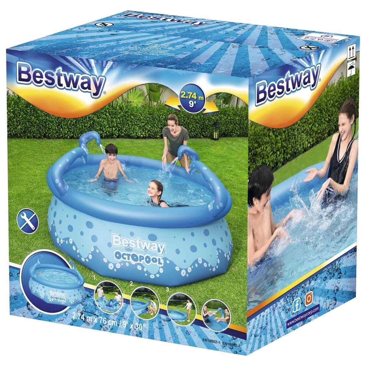 Надувной бассейн Bestway 57397 (274x76 см) с 2-мя разбрызгивателями - фото 6 - id-p157394176