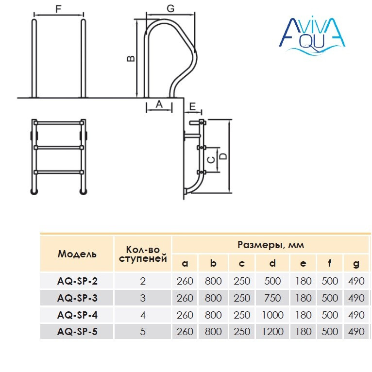 Лестница Aquaviva SP-415 (4 ступ.) из 2-х элементов - фото 4 - id-p157397285