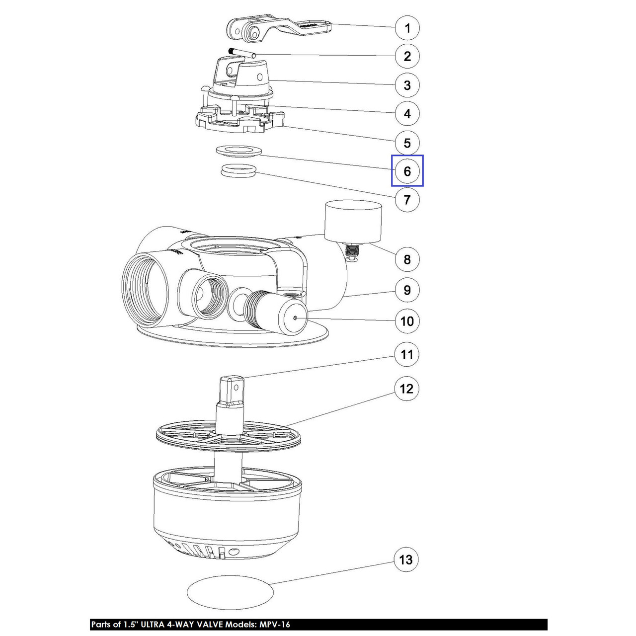 Шайба AquaViva для ручки 4-ходового клапана 1.5" MPV16 1181060 - фото 2 - id-p157395087