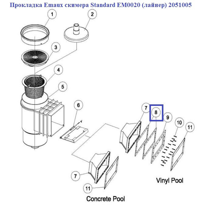 Прокладка Aquaviva фланца скимера EM0020 (лайнер) Wide 2051005 - фото 2 - id-p157397384