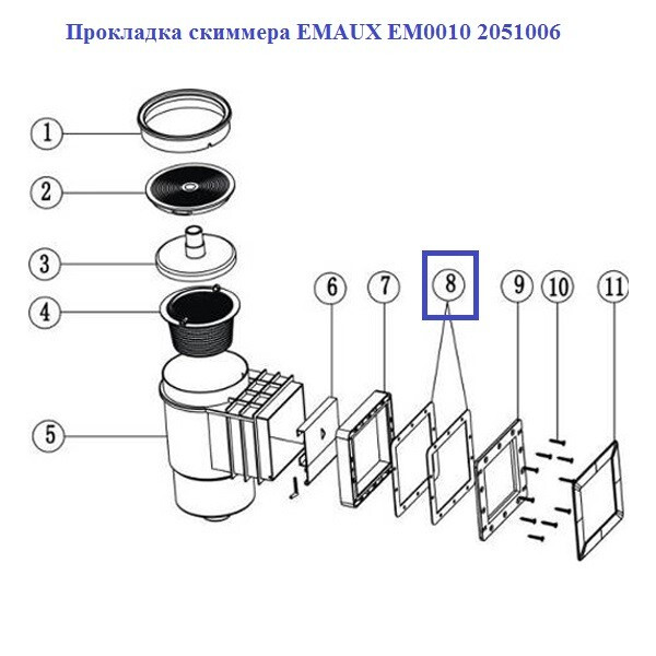 Прокладка скиммера Aquaviva EM0010 2051006 - фото 2 - id-p157397385