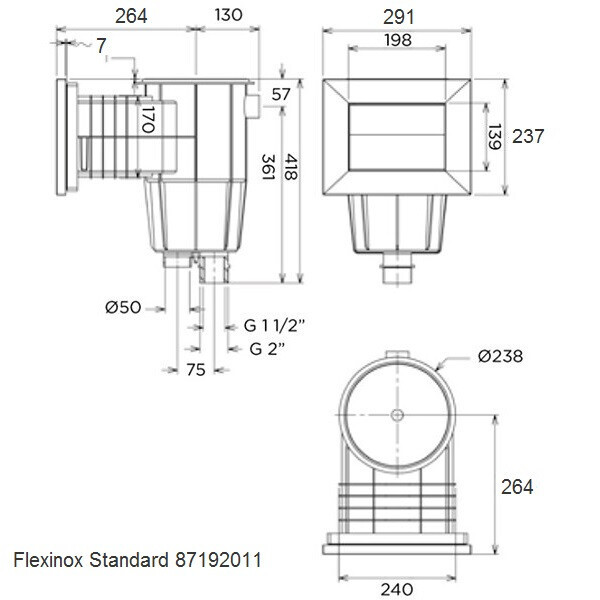 Скиммер Flexinox Standard, круглая крышка - фото 3 - id-p157395266