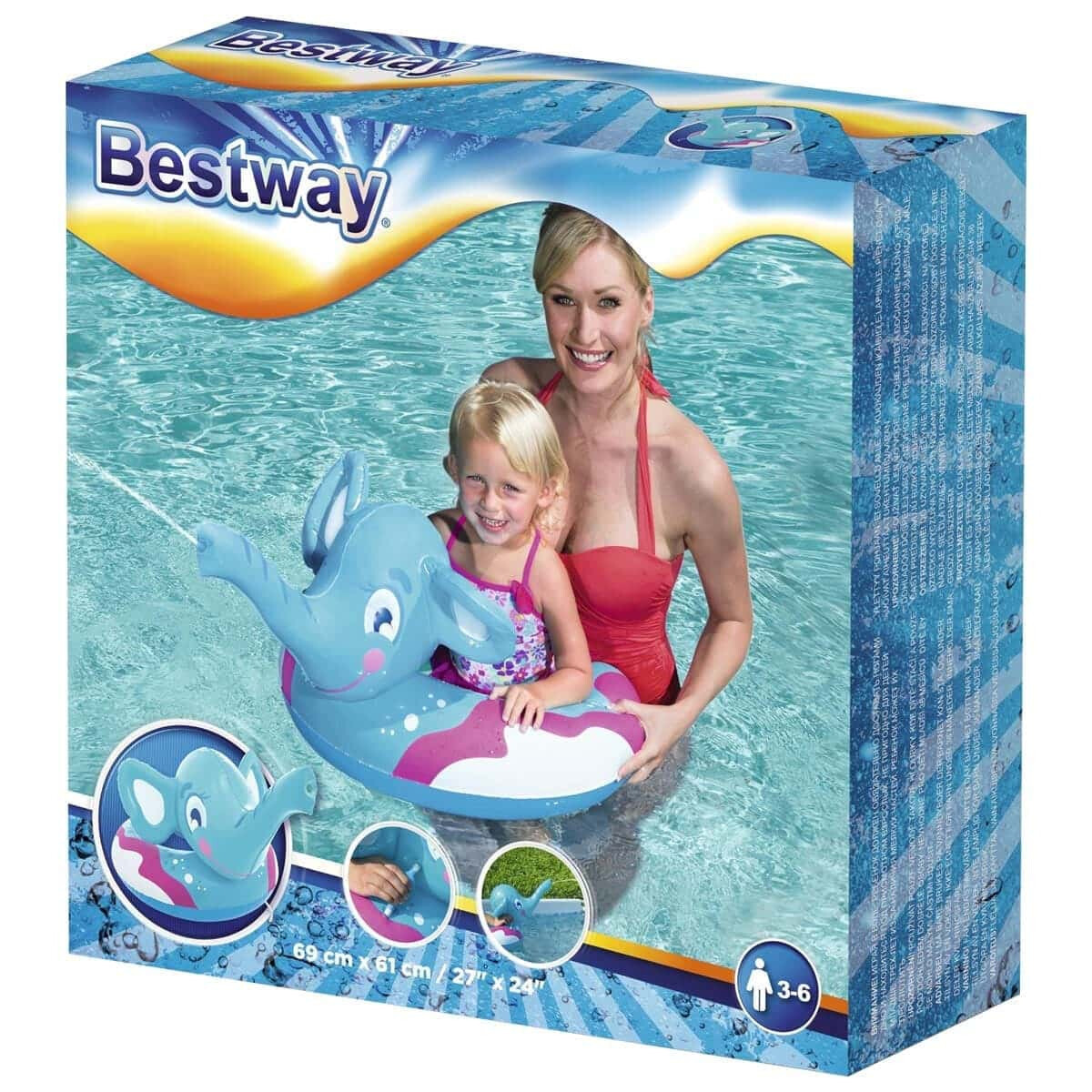 Плавательный круг Bestway 36116 Слоник (65x49х48 см), голубой - фото 4 - id-p157395344