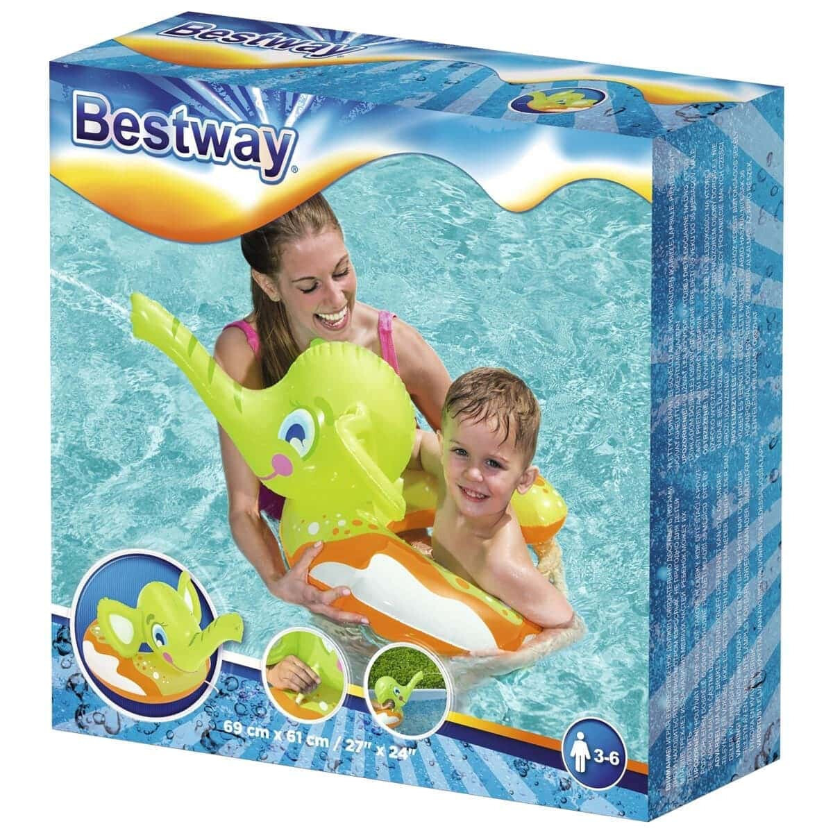Плавательный круг Bestway 36116 Слоник (65x49х48 см), зеленый - фото 3 - id-p157395345