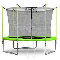 Батут Atlas Sport 252 см 8ft с внутренней сеткой и лестницей GREEN