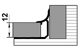 Профиль окантовочный внутренний ПК 06-12 алюминий без покрытия до 12мм длина 2700мм, фото 2