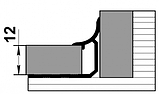Профиль окантовочный внутренний ПК 06-12 бронза люкс до 12мм длина 2700мм, фото 2