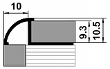 Профиль окантовочный С-образный ПК 10 алюминий без покрытия до 10мм длина 2700мм, фото 2