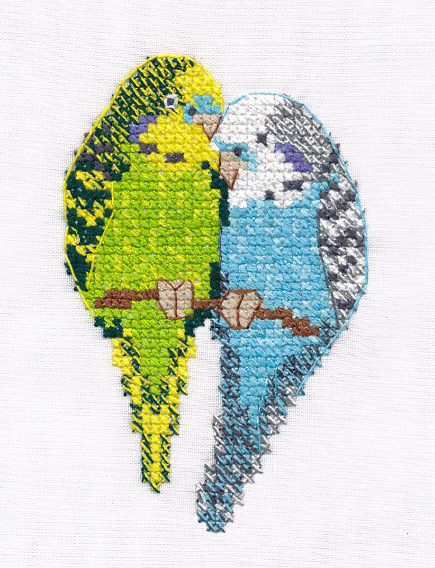 Набор для вышивания крестом "Попугайчики". - фото 1 - id-p157402468