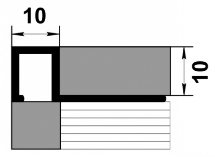 Профиль окантовочный П-образный ПК 11-10 серебро люкс до 10мм длина 2700мм - фото 2 - id-p157405435