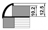 Профиль окантовочный С-образный ПК 13 алюминий без покрытия до 10,2мм длина 2700мм, фото 2