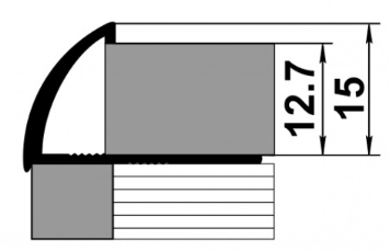 Профиль окантовочный С-образный ПК 13-15 серебро люкс до 12,7мм длина 2700мм - фото 2 - id-p157412379