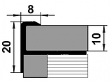 Профиль окантовочный гибкий ПУ 13-1 серебро люкс 10мм длина 2700мм, фото 2