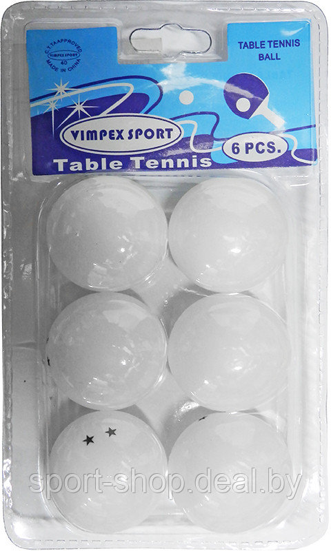 Шарики для настольного тенниса 2 Star TTB6010 (6 шт), шарики для тенниса, шарики 2 звезды, шарики - фото 1 - id-p157447110