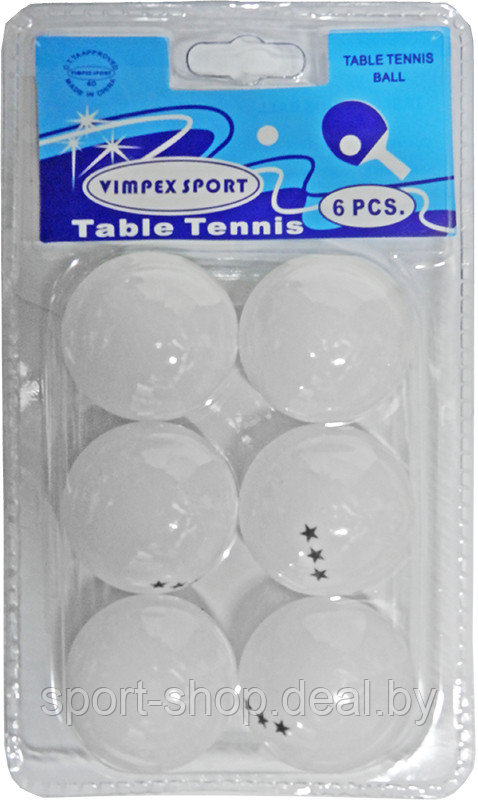 Шарики для настольного тенниса 3 Star TTB6010 (6 шт), шарики для тенниса, шарики 3 звезды, шарики