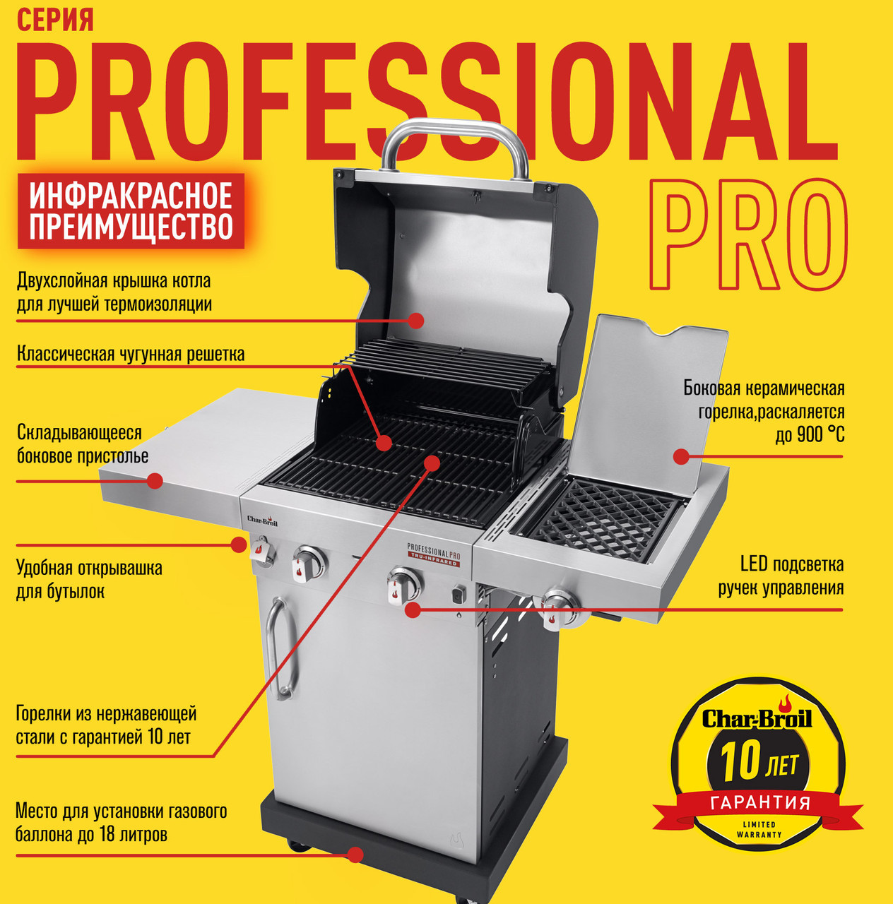 Газовый гриль Char-Broil Professional PRO 2S - фото 6 - id-p157462676