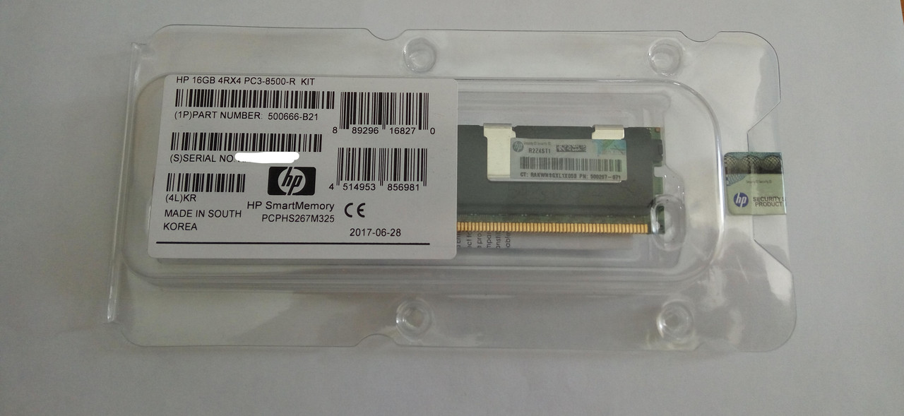 500666-B21 501538-001 Память для сервера HP 16GB DDR3-1066 4Rx4 PC3-8500R-7 - фото 1 - id-p64262061