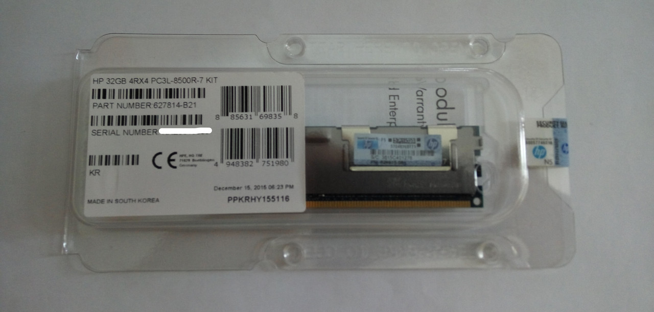 627814-B21 632205-001 серверная память HP 32GB 4xR PC3L-8500 DDR3-1066 Reg