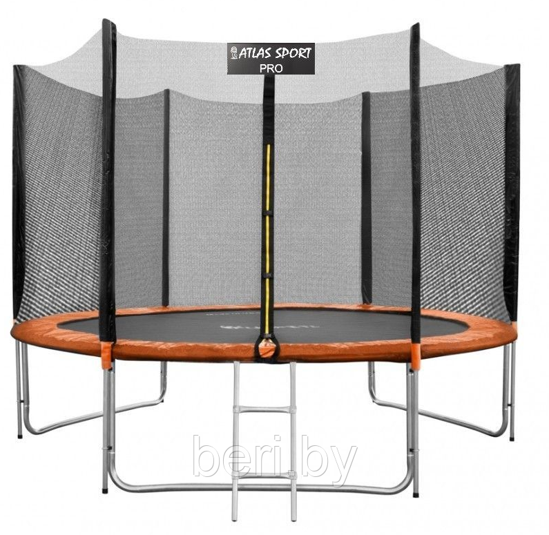 Батут Atlas Sport 312 см - 10ft BASIC PRO (3 ноги) с внешней сеткой и лестницей BLUE/ORANGE, 6 стоек - фото 9 - id-p157518287