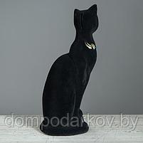 Копилка "Кошка Ася", покрытие флок, чёрная, 30 см, фото 4